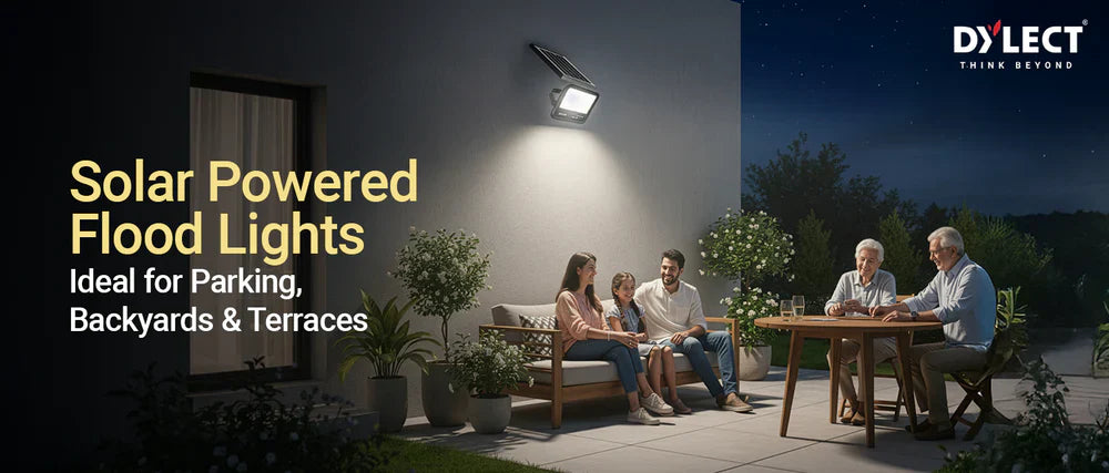 Solar Powered Flood Lights: Ideal for Parking, Backyards & Terraces