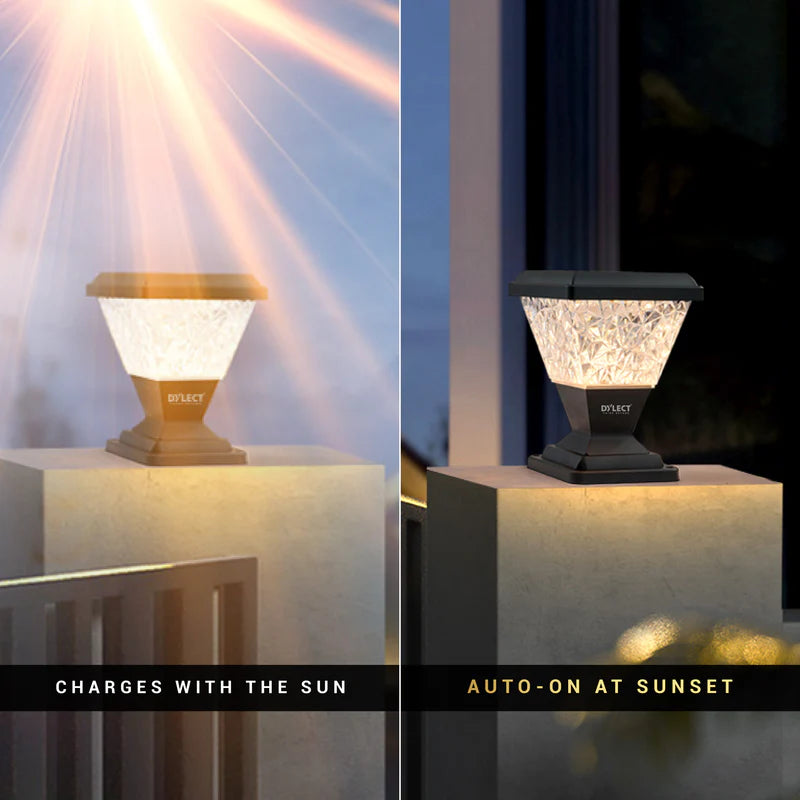 Dylect Luxe Solar Pillar Lamp - Pyramid Shape