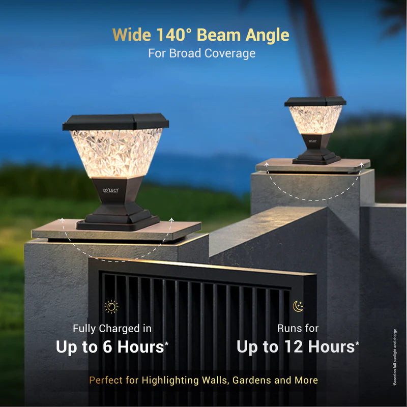 Dylect Luxe Solar Pillar Lamp - Pyramid Shape