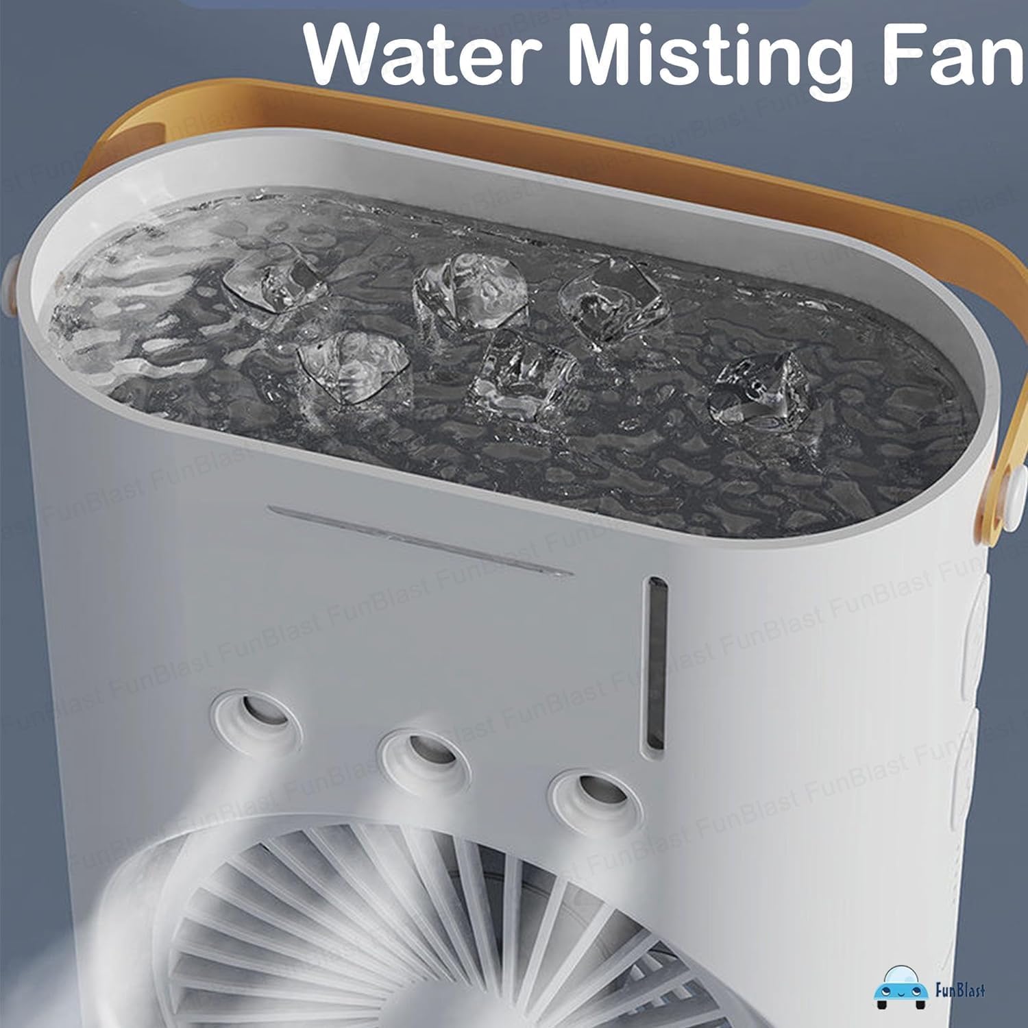 5 𝐘𝐞𝐚𝐫𝐬 𝐖𝐚𝐫𝐫𝐚𝐧𝐭𝐲) Portable Double Headed Mini Air Cooler Fan with Mist Humidifier | 3-Speed USB Rechargeable Oscillating Fan with LED Light, Ice Filling