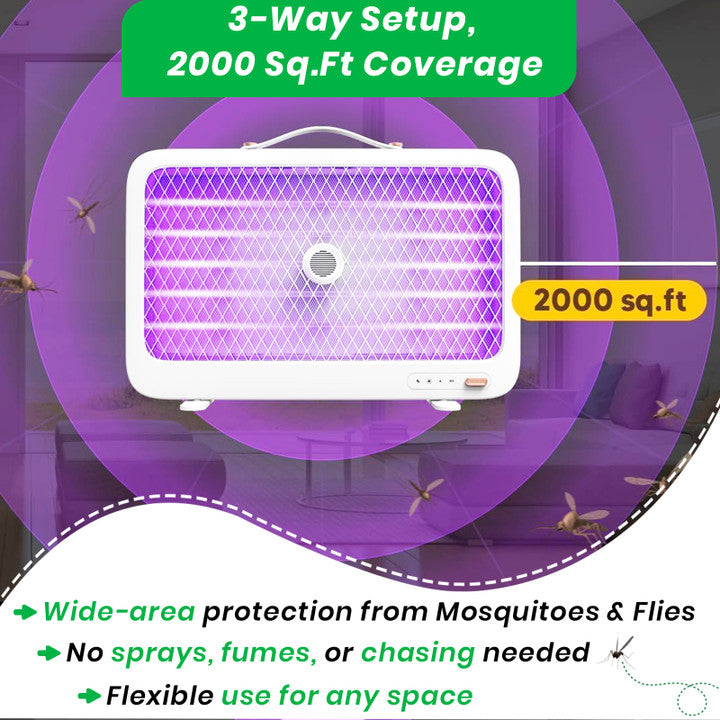 HiCare Portable Electric Fly Swatter & UV Bug Zapper | 2000mAh | Indoor & Outdoor Use Electric Insect Killer Indoor, Outdoor (Fly Swatter)